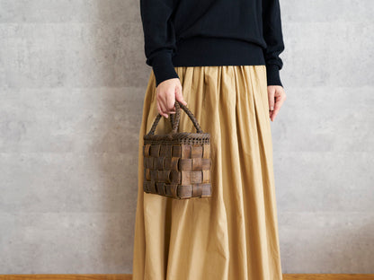 岩手県/くるみ　手提　総裏皮市松　ミニ　1510746