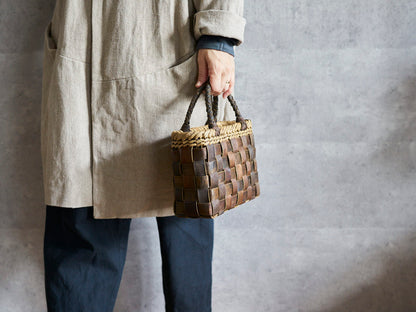 岩手県/くるみ　手提　tiny　裏皮市松　縁表皮　1510747