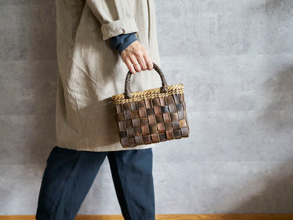 岩手県/くるみ　手提　tiny　裏皮市松　縁表皮　1510747