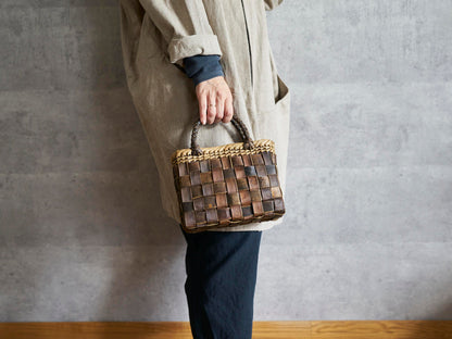 岩手県/くるみ　手提　tiny　裏皮市松　縁表皮　1510747