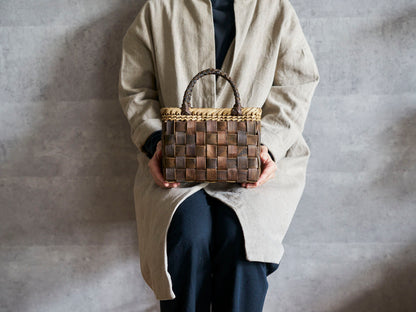 岩手県/くるみ　手提　tiny　裏皮市松　縁表皮　1510747