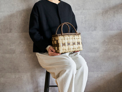 岩手県/くるみ　手提　表皮市松　メッシュライン　1510750