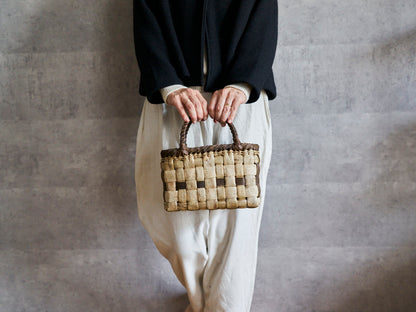 岩手県/くるみ　手提　表皮市松　メッシュライン　1510750