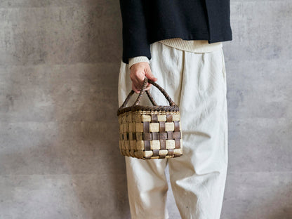 岩手県/くるみ　手提　表皮市松　メッシュライン　1510750