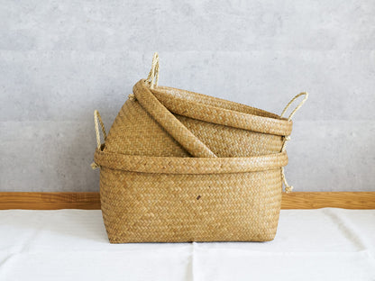 Deep Oval Basket with Handle / Krajood Grass / THA 3115142