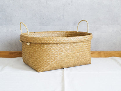 Deep Oval Basket with Handle / Krajood Grass / THA 3115142