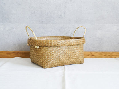 Deep Oval Basket with Handle / Krajood Grass / THA 3115142