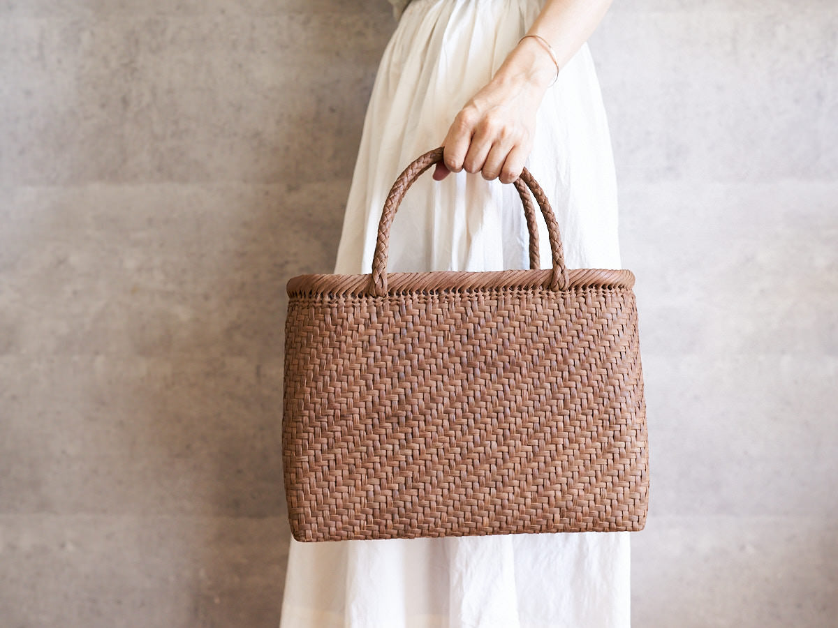 福島県/やまぶどう　手提げ　細あじろ編み　テーパード　33cm　編組み手　721103-1