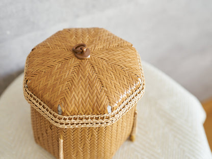 Octagonal Jewelry Box / Carbonized Bamboo / Oita-JPN 850411-1