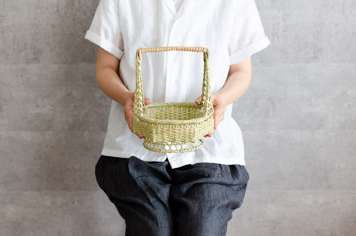 Tōfu Basket with handle S,M, L / Suzu bamboo / Iwate-JPN 210117