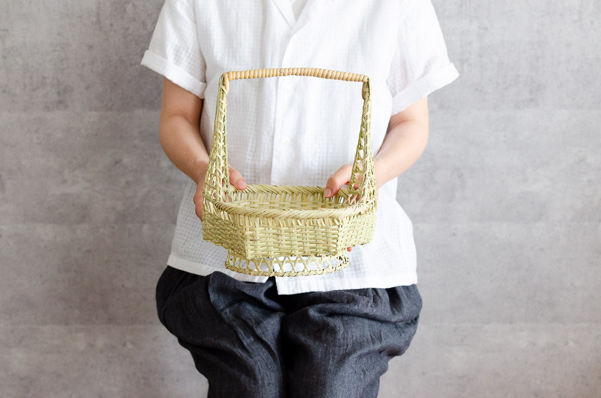 Tōfu Basket with handle S,M, L / Suzu bamboo / Iwate-JPN 210117