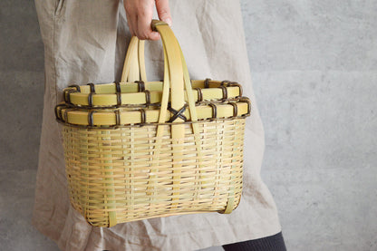 Lunch Basket with Lid Small / Green Madake Bamboo / Oita-JPN 220633-1