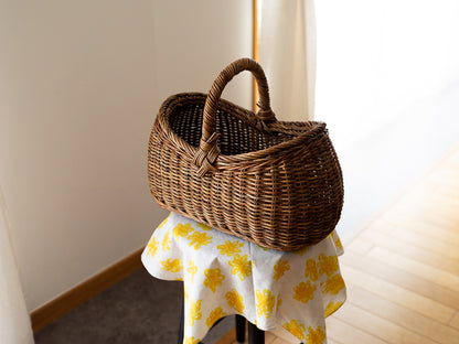 One handle basket -Wing- S, L / Brown Akebi vine / Nagano-JPN 311210