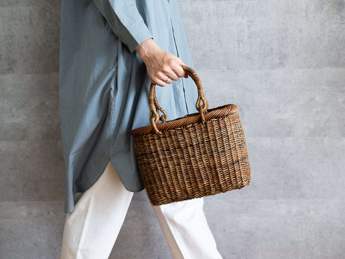 Hand bag “Nami” S, M / Brown Akebi vine / Nagano-JPN 311214