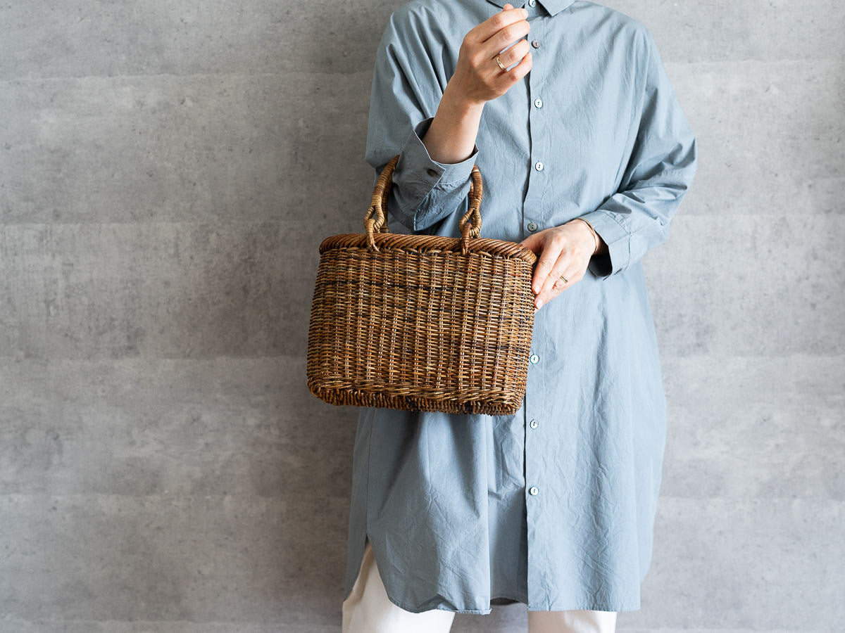 Hand bag “Nami” S, M / Brown Akebi vine / Nagano-JPN 311214