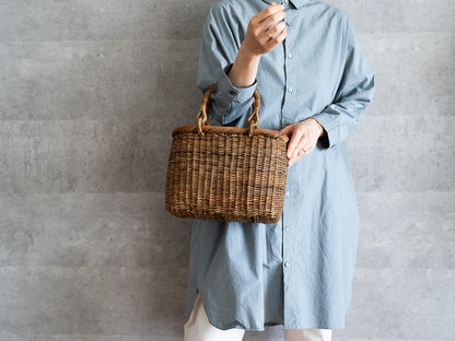 Hand bag “Nami” S, M / Brown Akebi vine / Nagano-JPN 311214