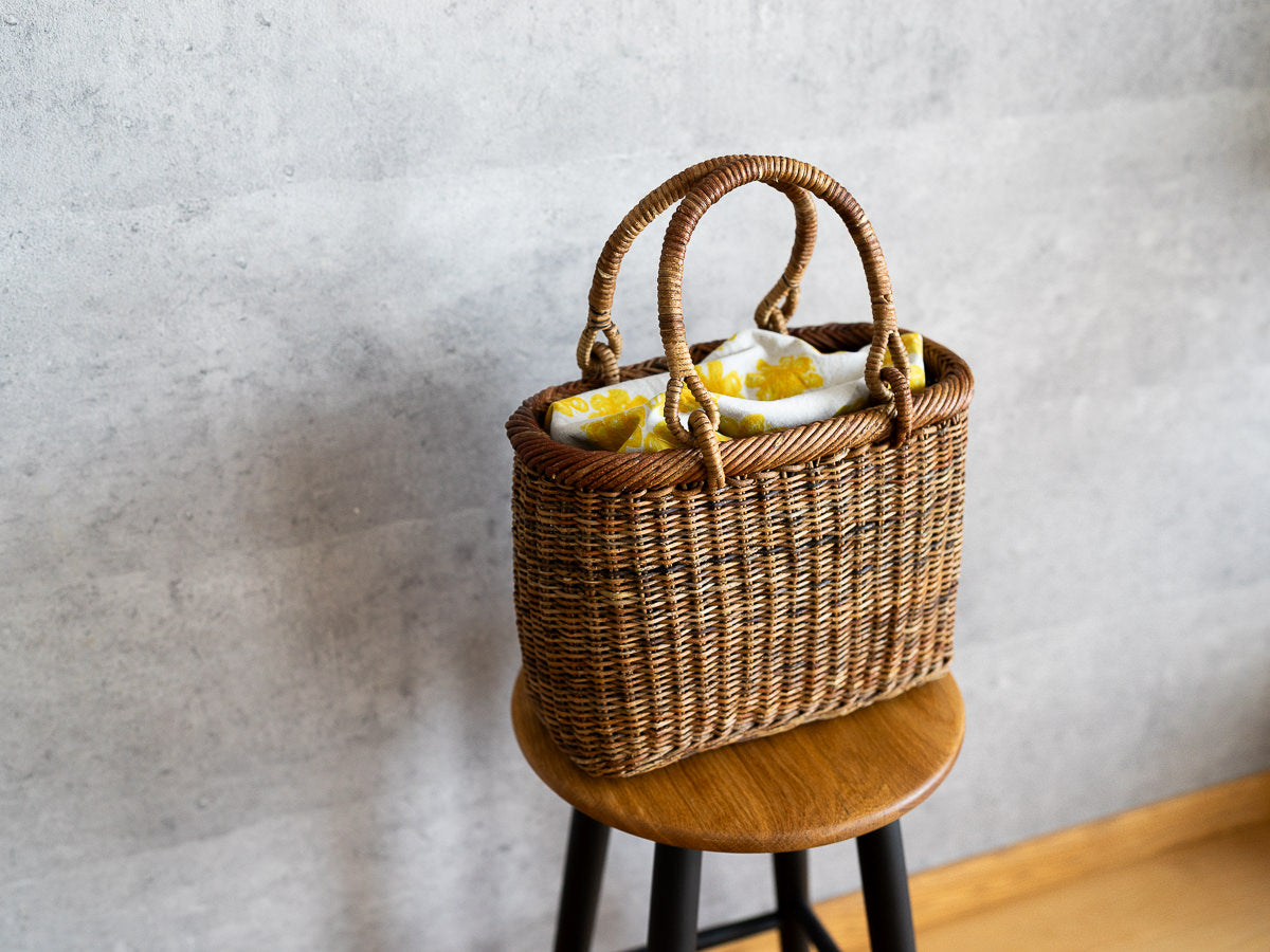 Hand bag “Nami” S, M / Brown Akebi vine / Nagano-JPN 311214