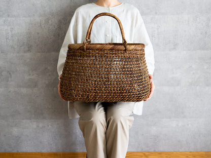 Hand bag “Plump” S, M, L / Brown Akebi vine / Nagano-JPN 311216