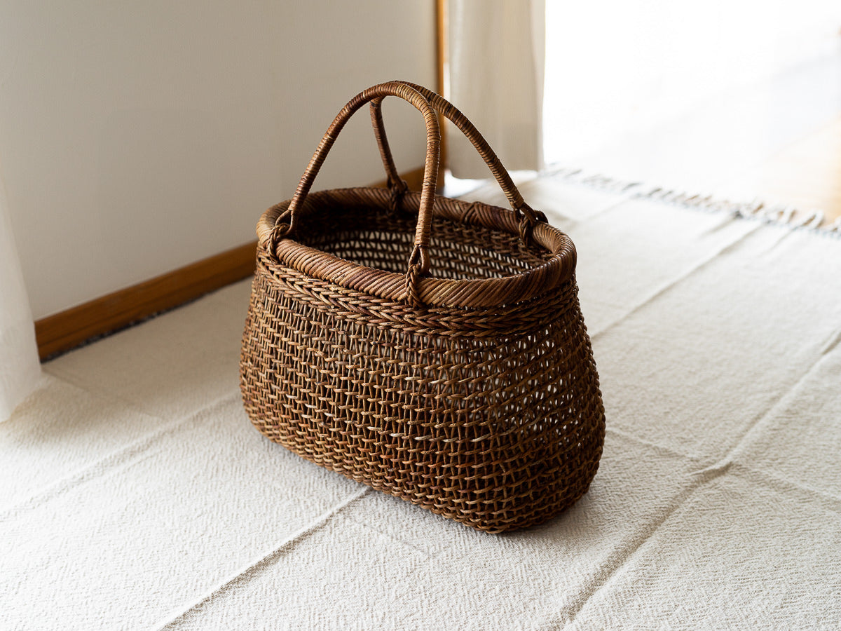 Hand bag “Plump” S, M, L / Brown Akebi vine / Nagano-JPN 311216