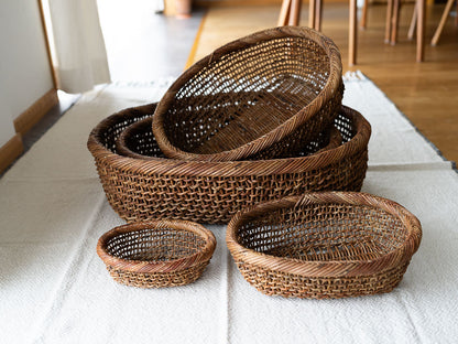 Oval basket XS, S, M, L ,XL / Brown Akebi vine / Nagano-JPN 311226