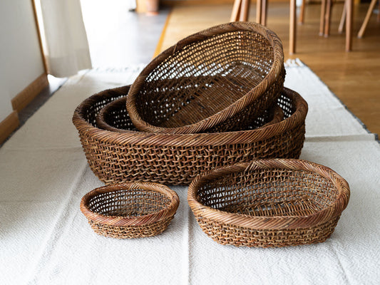 Oval basket XS, S, M, L ,XL / Brown Akebi vine / Nagano-JPN 311226