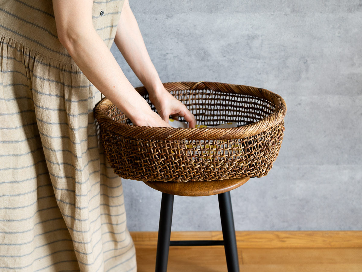 Oval basket XS, S, M, L ,XL / Brown Akebi vine / Nagano-JPN 311226