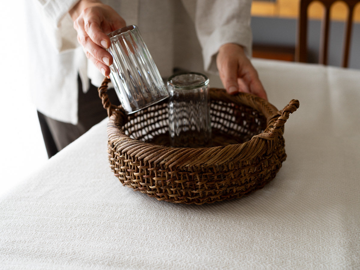 ヴィンテージ　アケビ蔓籠 宮本工芸 あけび蔓 りんご篭 - アメノイエ