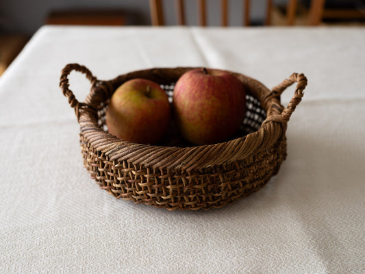 Round Serving Basket – Sukashi Weave / Akebi Vine / Nagano-JPN 311228-1