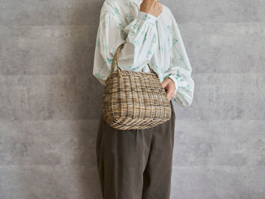 Tote Basket “Plump” – Gray Akebi Vine / Nagano-JPN 311247-1