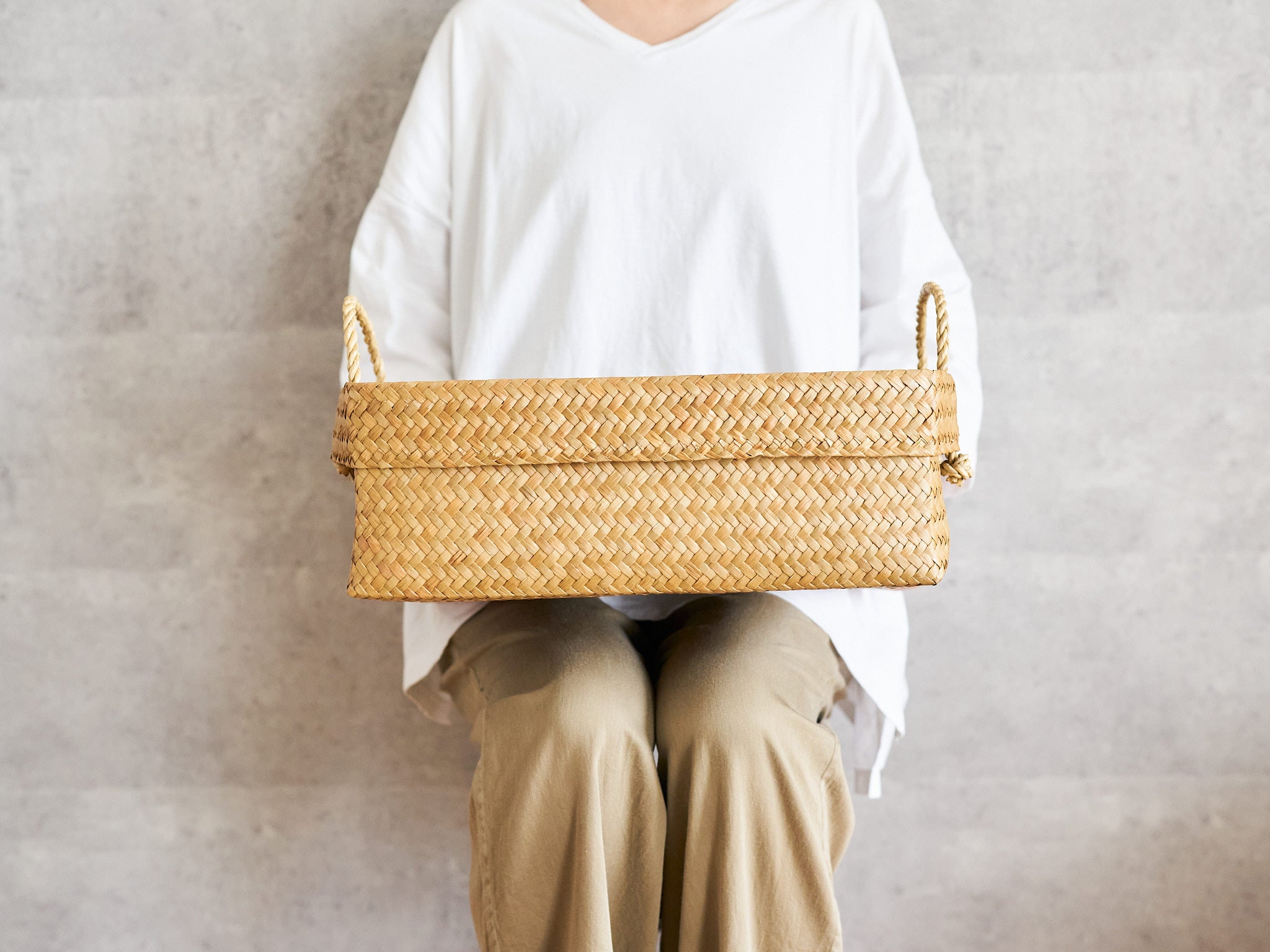 持ち運びやすい角型の持ち手つき整理かご – 市川籠店 | 1basketry