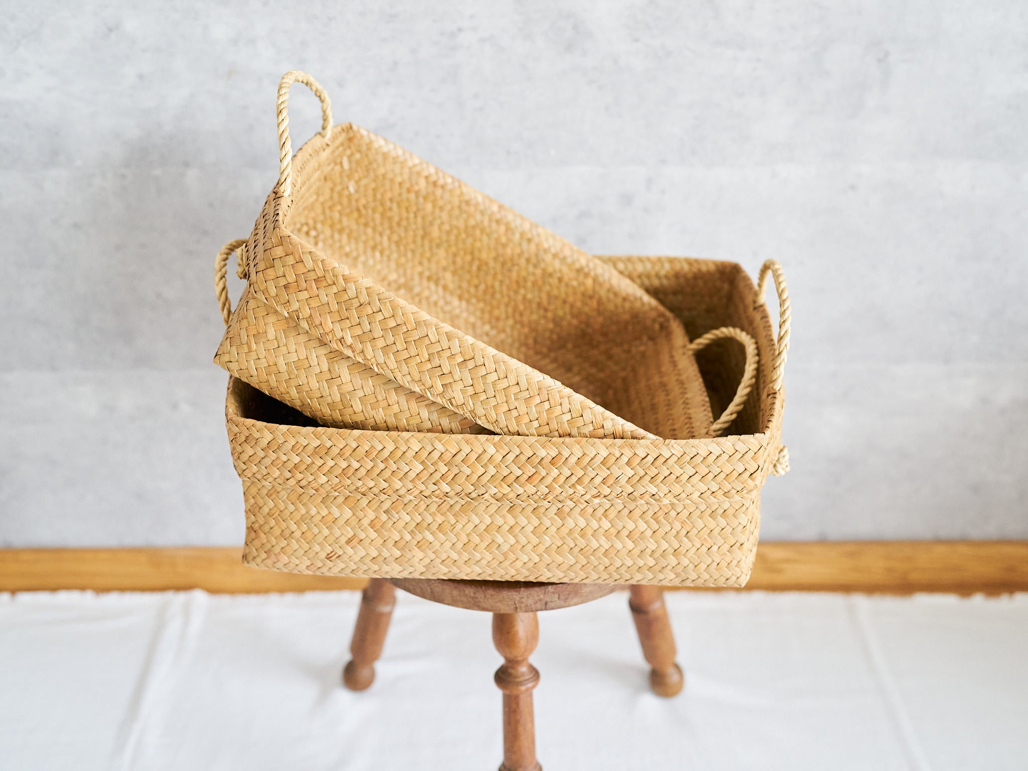 持ち運びやすい角型の持ち手つき整理かご – 市川籠店 | 1basketry