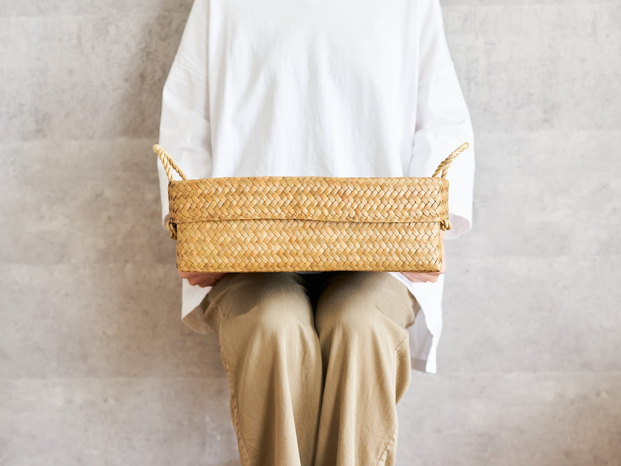 持ち運びやすい角型の持ち手つき整理かご – 市川籠店 | 1basketry