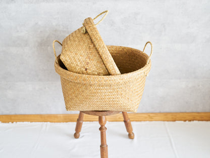 Round Basket with Handle / Krajood Grass / THA 3115125