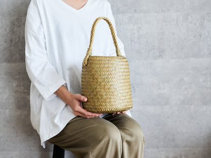 Double-Woven One-Handle Basket Bag / Krajood Grass / THA 3115136-1