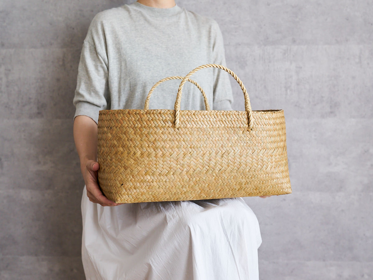 Wide Shallow Basket Bag / Krajood Grass / THA 3115138
