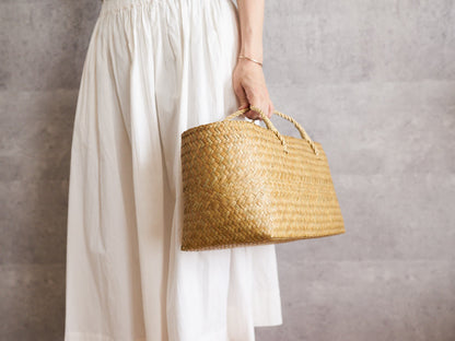 Wide Shallow Basket Bag / Krajood Grass / THA 3115138