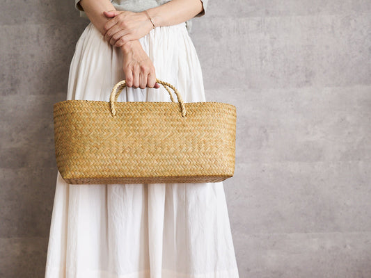 Wide Shallow Basket Bag / Krajood Grass / THA 3115138