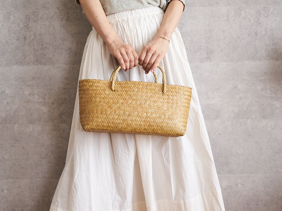 Wide Shallow Basket Bag / Krajood Grass / THA 3115138
