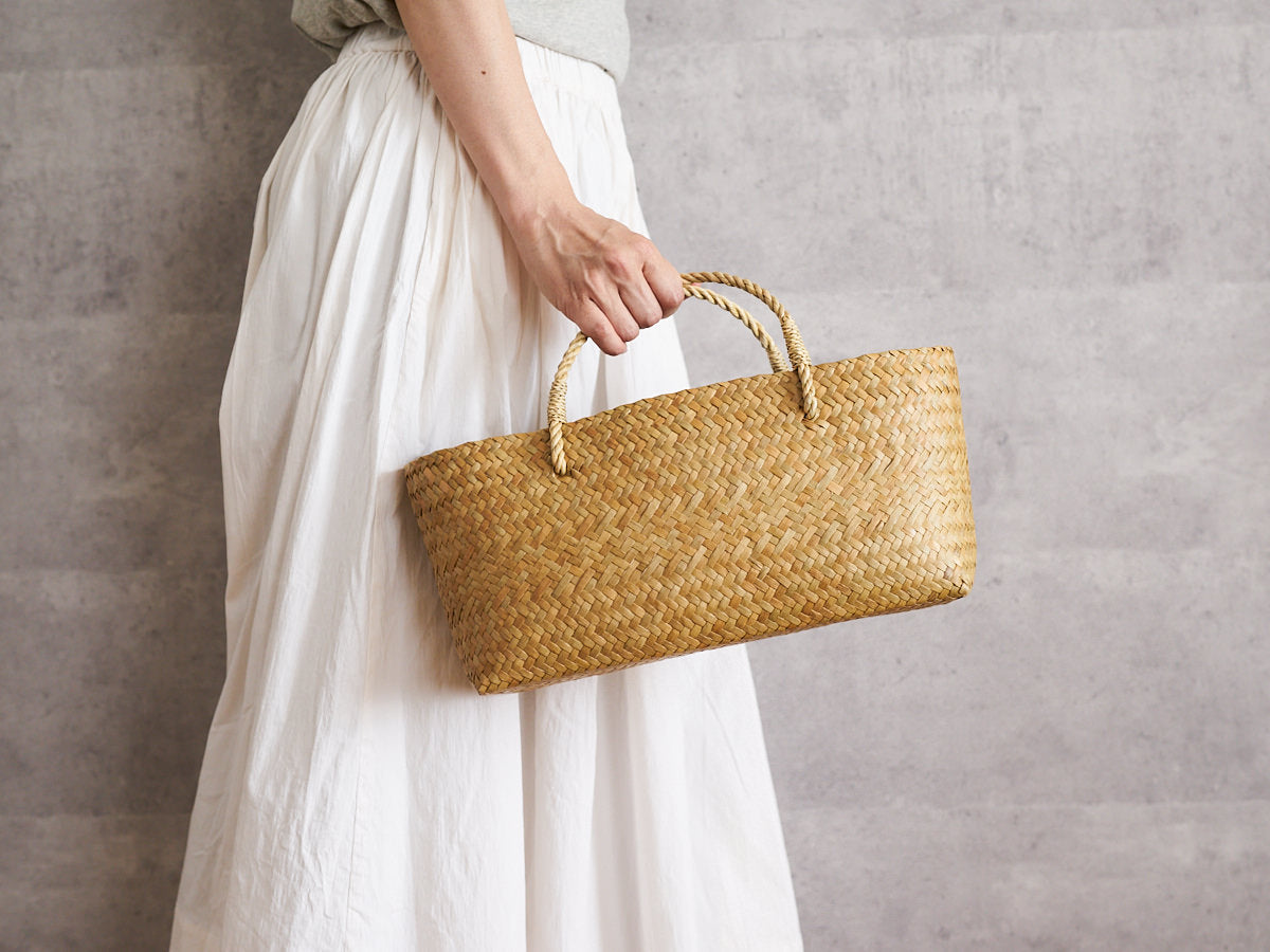 Wide Shallow Basket Bag / Krajood Grass / THA 3115138