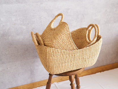 Organizing Basket “Ring Handle” / Water Hyacinth / THA 3115203