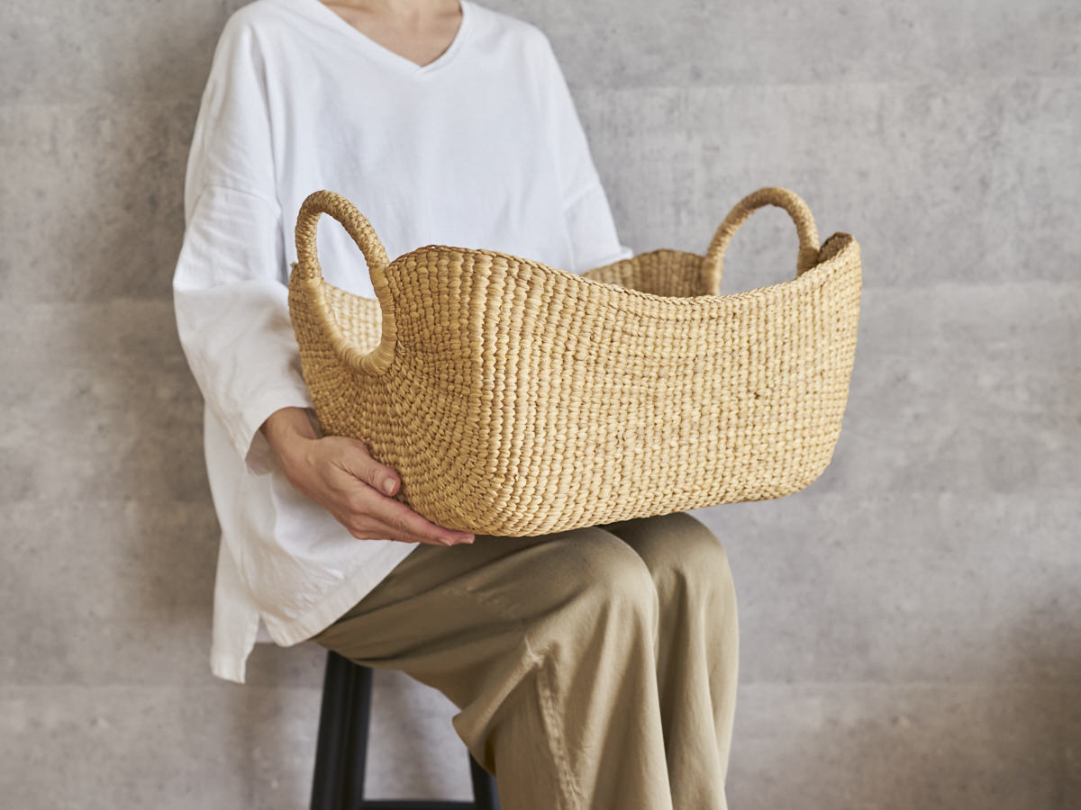Organizing Basket “Ring Handle” / Water Hyacinth / THA 3115203