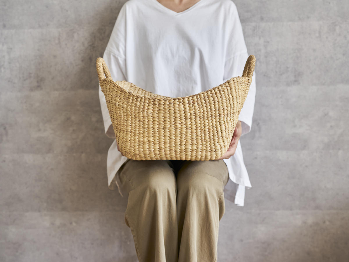 Organizing Basket “Ring Handle” / Water Hyacinth / THA 3115203