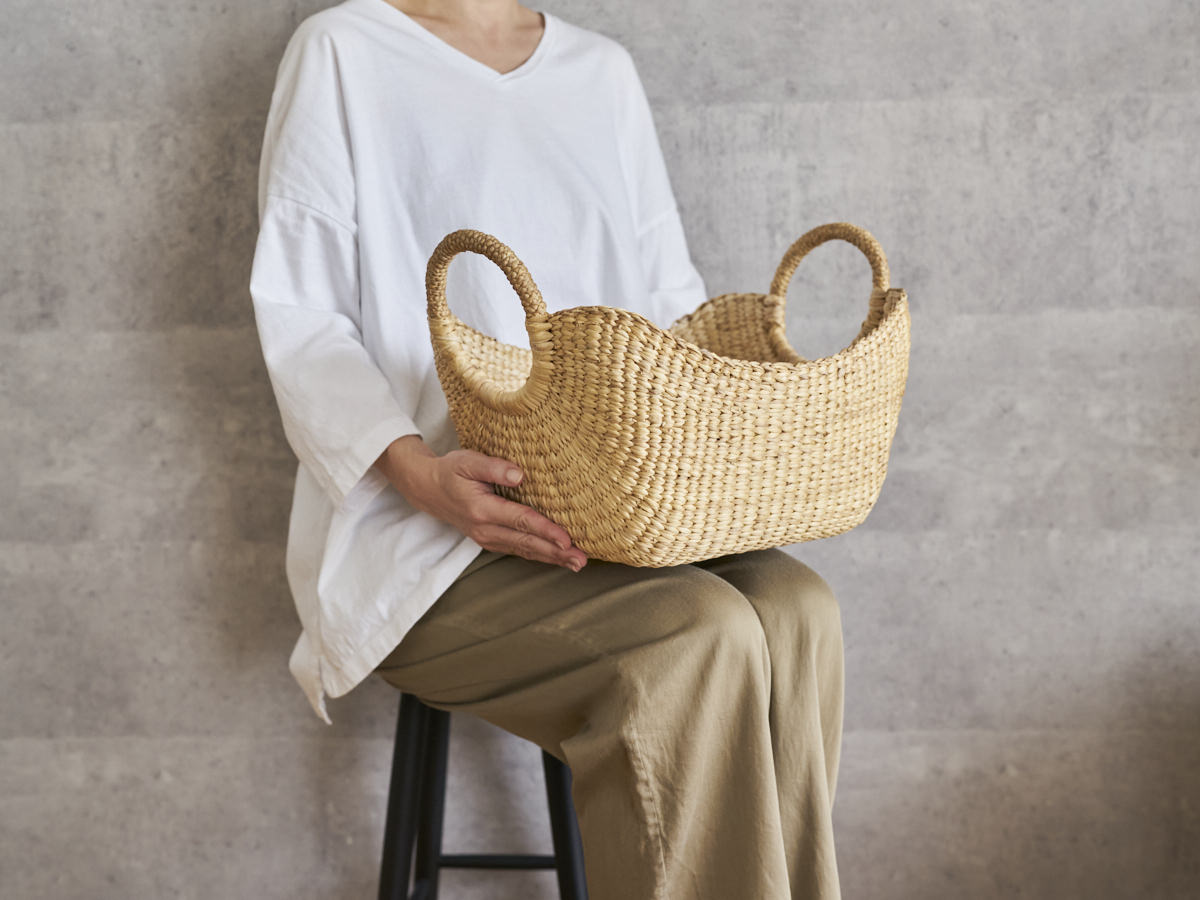 Organizing Basket “Ring Handle” / Water Hyacinth / THA 3115203