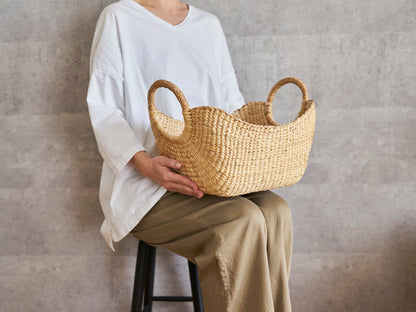 Organizing Basket “Ring Handle” / Water Hyacinth / THA 3115203