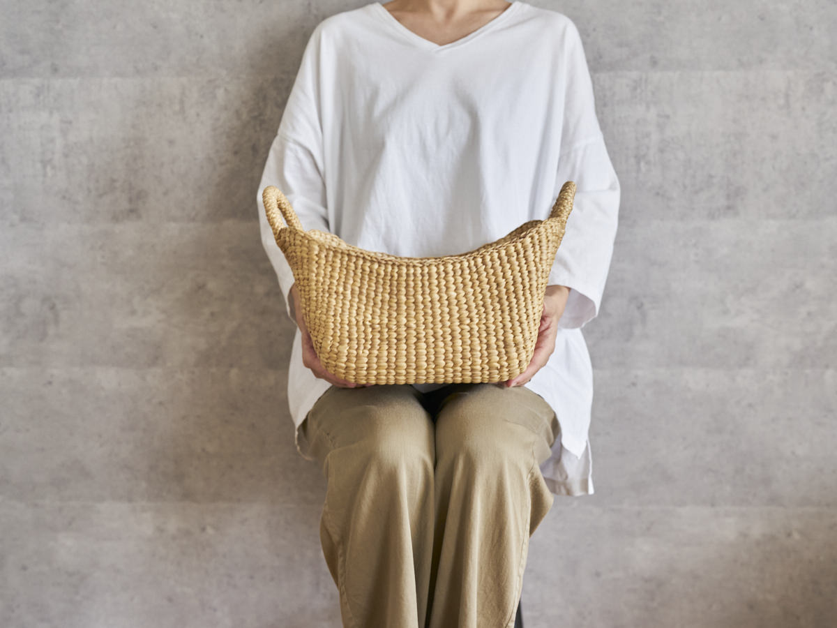Organizing Basket “Ring Handle” / Water Hyacinth / THA 3115203