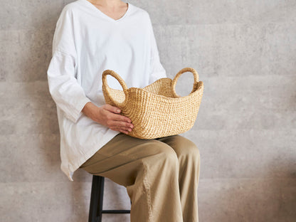 Organizing Basket “Ring Handle” / Water Hyacinth / THA 3115203