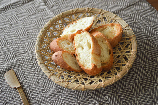 Flat Basket Tray "Inserted Mutsume Weave" / Madake Bamboo / Tottori-JPN 320712