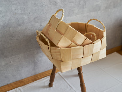 Round Double-Handle Basket / Pine / EST 330726