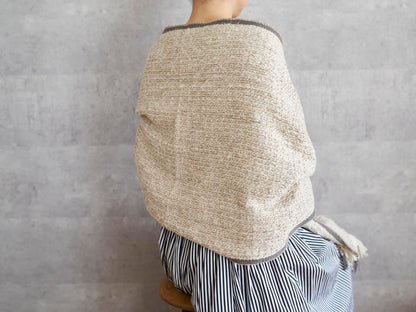 インド/コットン　ガラ紡　ミディアムストール　Regular-Sand　330930-1