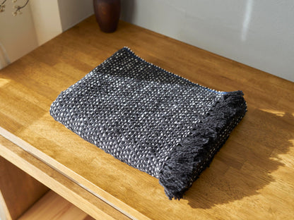 Medium-Stole Gara-bou “Herringbone-Dot Black” / Cotton / IND 330930-3